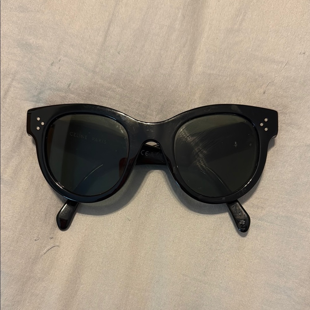 Authentic Celine Glossy Black Cat Eye Sunglasses